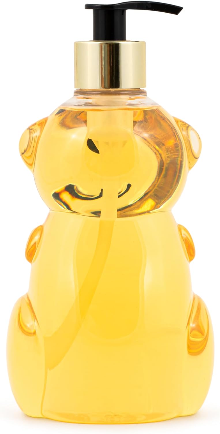 simple pleasures Teddy Bear Vanilla Honey Scented Liquid Hand Soap Dispenser - Plastic Novelty Decorative Refillable Hand Pump for Kitchen Countertops and Bathroom Sinks - Image 2